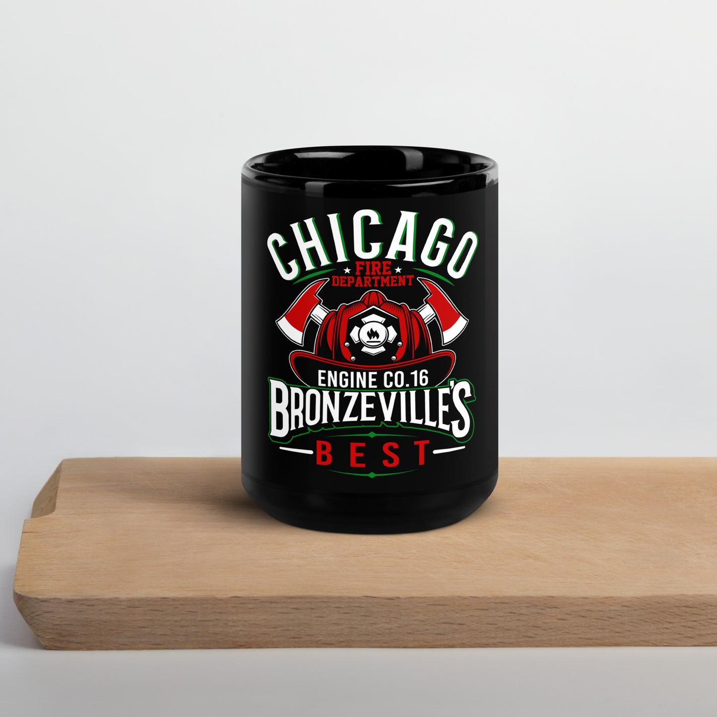 Black Glossy Mug "Chicago Fire Department E16"